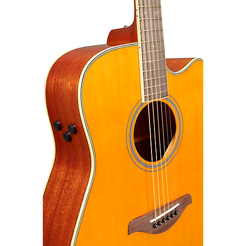 Yamaha FGC-TA TransAcoustic Dreadnought Cutaway Acoustic-Electric Guitar Black