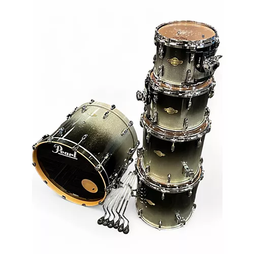 Used Pearl 5 Piece Masters SST All Maple Shell Black Sparkle Fade Drum Kit Black Sparkle Fade