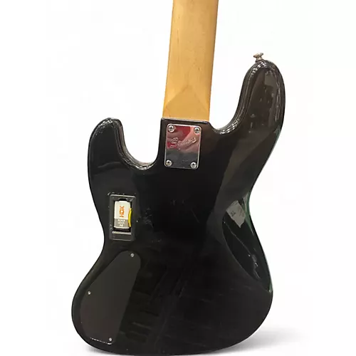 Used Squier Deluxe Jazz Bass Active V 5 String Black Electric Bass Guitar Black