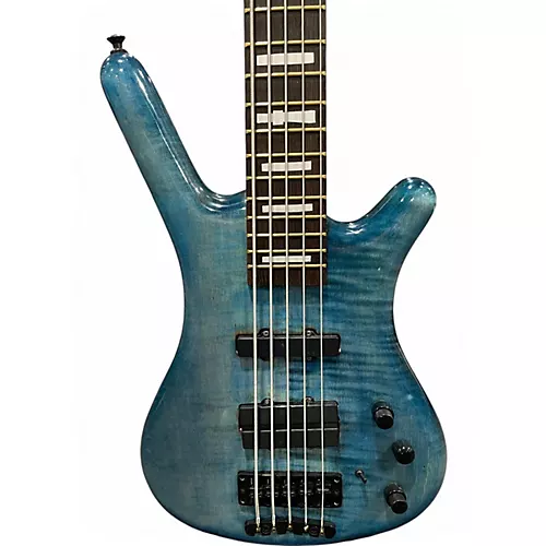 Used Warwick Corvette Double Buck 5 String Trans Blue Electric Bass Guitar Trans Blue