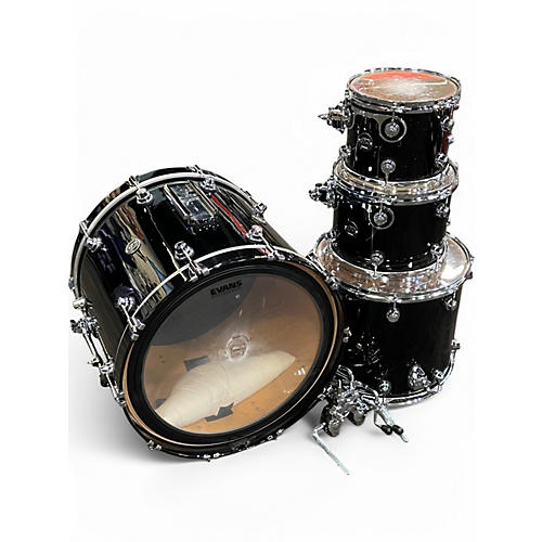 Used DW 4 Piece Performance Series Black Mirra Drum Kit Black Mirra