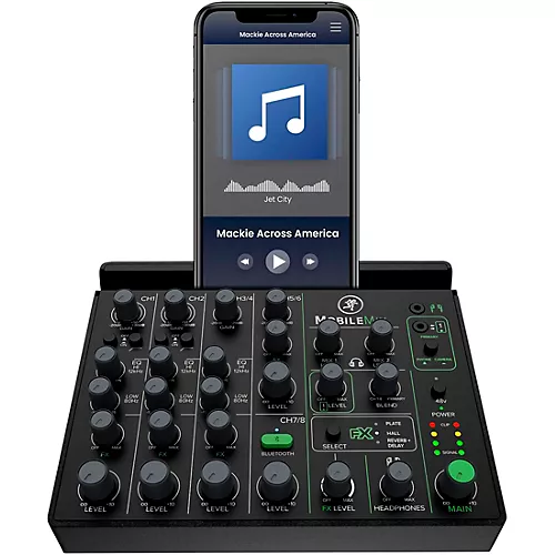 Mackie MobileMix 8-Channel USB-Powerable Mixer With Thump GO Speaker and e 835 Microphone