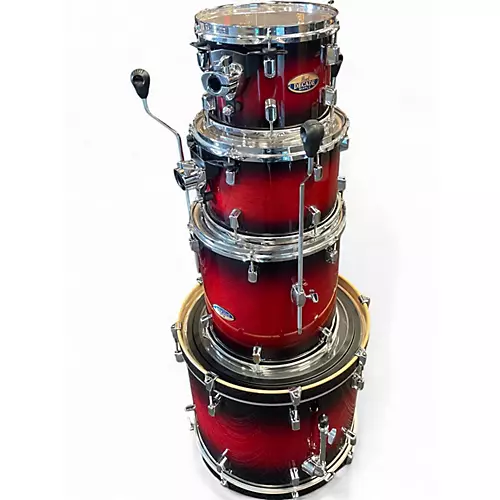 Used Pearl 4 Piece Pro Decade Maple Red to Black Fade Drum Kit Red to Black Fade