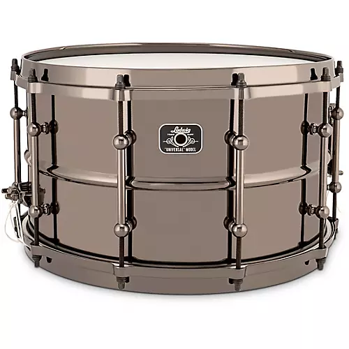 Ludwig Universal Series Black Brass Snare Drum with Black Nickel Die-Cast Hoops 14 x 6.5 in.