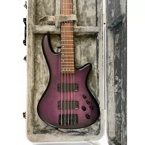 Used Schecter Guitar Research Stiletto Studio 5 String PURPLE TRANS BURST Electric Bass Guitar PURPLE TRANS BURST