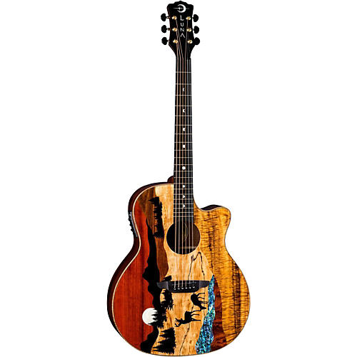 Luna Vista Deer Tropical Wood Acoustic-Electric Guitar Natural
