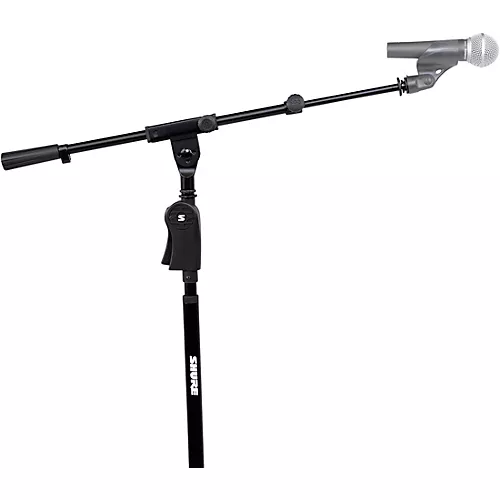 Shure Deluxe Tripod Mic Stand with Telescoping Boom and Pistol Grip One-Handed Clutch Black