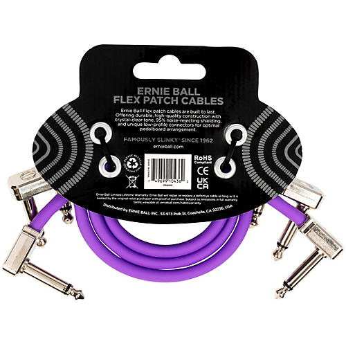 Ernie Ball Flex Patch Cable - 3 Pack 3 in. Blue