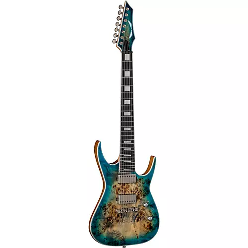 Dean Exile Select Burled Poplar 7-String Electric Guitar Satin Turquoise Burst