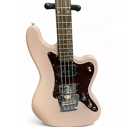 Used Squier Paranormal Rascal Pink Electric Bass Guitar Pink