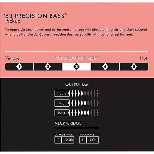Fender Pure Vintage '63 Precision Bass Pickup Black
