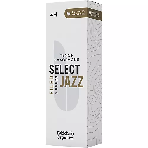 D'Addario Woodwinds Select Jazz, Tenor Saxophone Reeds - Filed,Box of 5 4H
