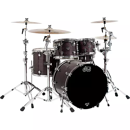 DW Performance Series 5-Piece Shell Pack Ebony Stain Lacquer with Chrome Hardware