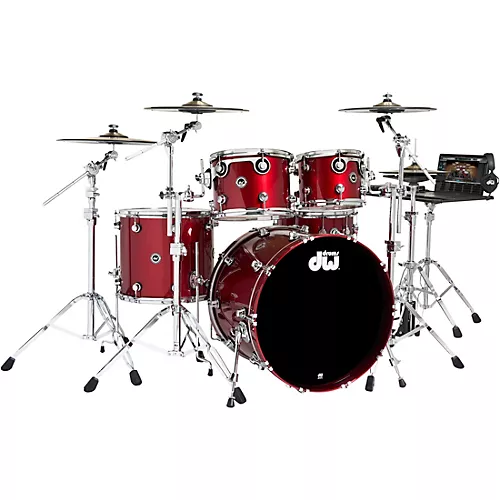 DW DWe Wireless Acoustic-Electronic Convertible 5-Piece Drum Set Bundle With 22