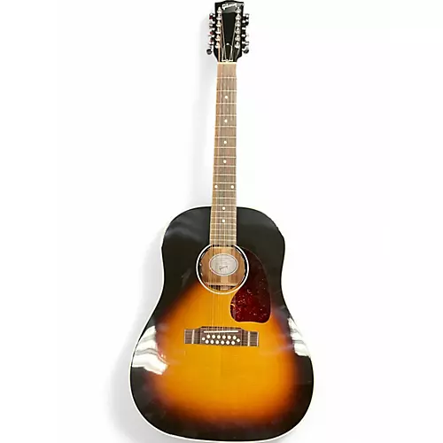 Used Gibson J45 12 String 2 Color Sunburst 12 String Acoustic Electric Guitar 2 Color Sunburst