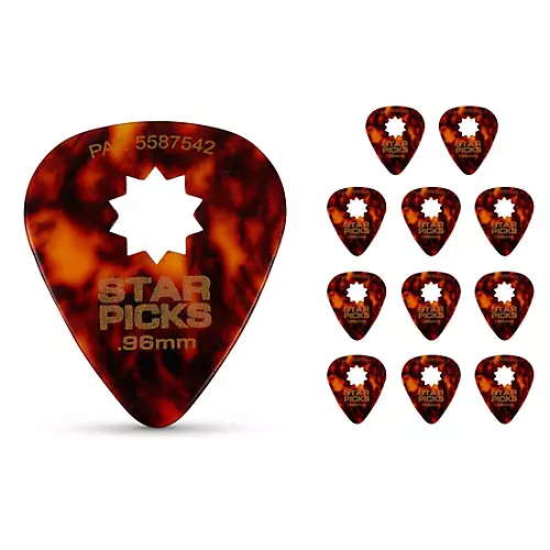 Everly Star Classic Tortoise Shell Guitar Picks Rockstar Mix 12 Pack