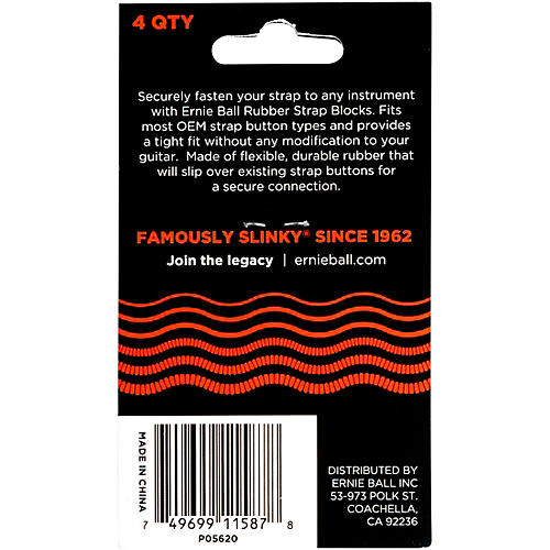 Ernie Ball Rubber Strap Block Gray