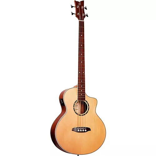 Ortega D7CE 4-String Acoustic Electric Cutaway Bass Guitar Natural