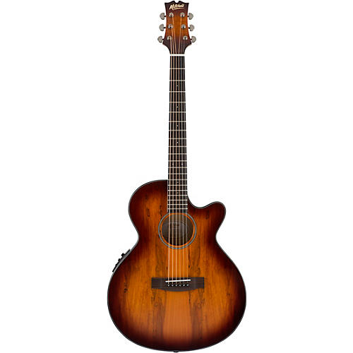 Mitchell MX430 Spalted Maple Acoustic-Electric Guitar Whiskey Burst