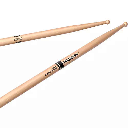 Promark Finesse Maple Long Round Tip Drum Stick 2B Wood