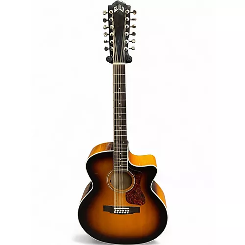 Used Guild F2512CE Sunburst 12 String Acoustic Electric Guitar Sunburst