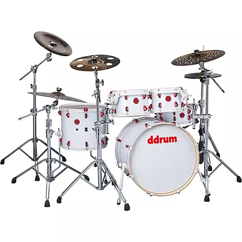 ddrum Hybrid Player 5-Piece Acoustic-Electric Shell Pack White/Red