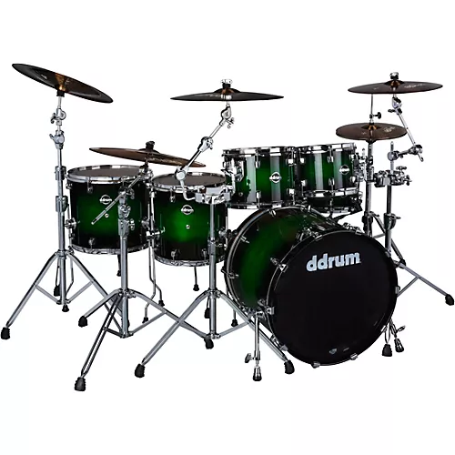 Ddrum Dominion Birch 6-Piece Shell Pack With Ash Veneer Trans Black