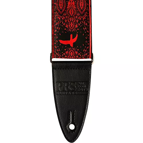 PRS Custom Jacquard Birds Fleur Guitar Strap Red 2 in.