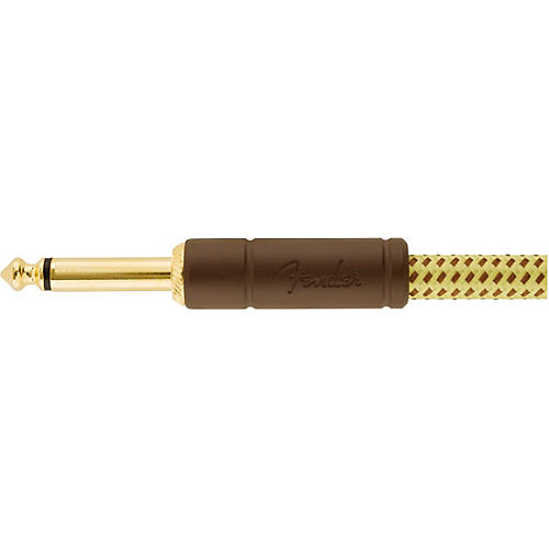 Fender Deluxe Series Straight to Angle Instrument Cable 10 ft. Black Tweed