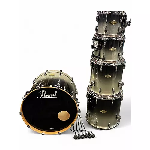 Used Pearl 5 Piece Masters SST All Maple Shell Black Sparkle Fade Drum Kit Black Sparkle Fade