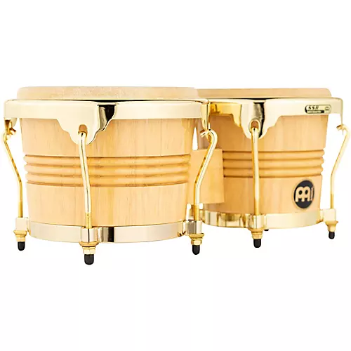 MEINL Rubber Wood Bongos with Gold Tone Hardware Natural