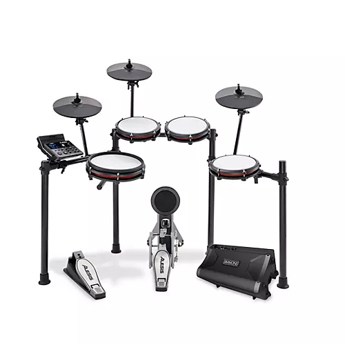Alesis Nitro Max 8-Piece Electronic Drum Set With Bluetooth, BFD Sounds & DA2108 Drum Amp Red
