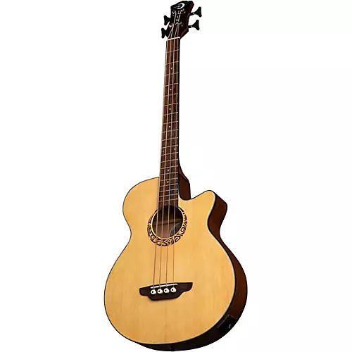 Luna Tribal Short-Scale Acoustic-Electric Bass Guitar
