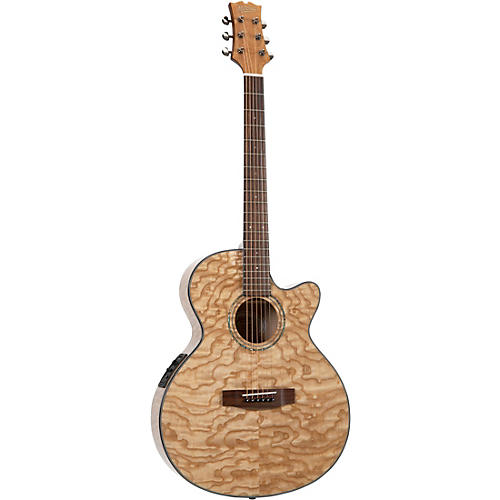 Mitchell MX430QAB Exotic Series Acoustic-Electric Midnight Black Edge Burst