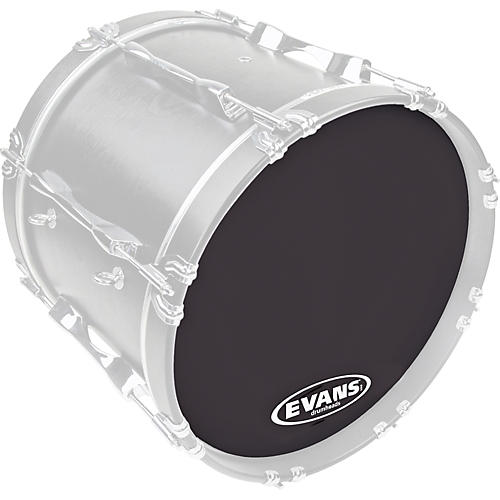 Evans MX2 Black Marching Bass Drum Head Black 30 in.