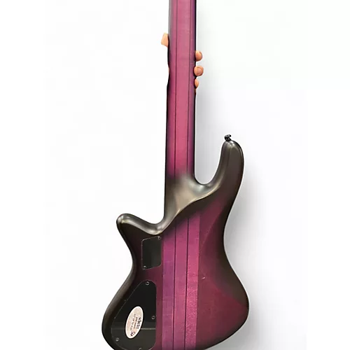 Used Schecter Guitar Research  Limited-Edition Stiletto Studio-5 5-String Bass  Trans Purple Electric Bass Guitar Trans Purple