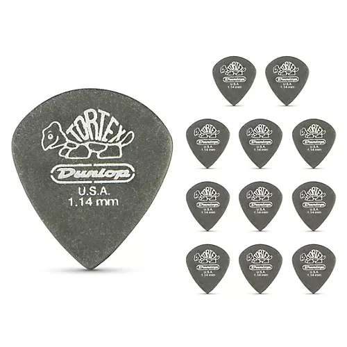 Dunlop Tortex Pitch Black Jazz Guitar Picks 1 Dozen 1.5 mm 12 Pack