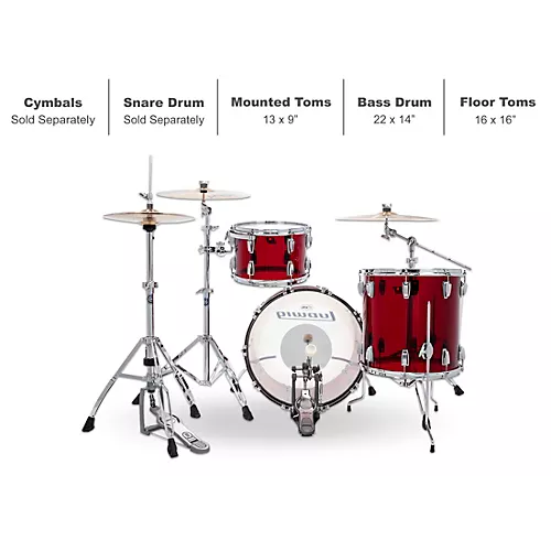 Ludwig Vistalite 50th Anniversary Fab 3-Piece Shell Pack With 22