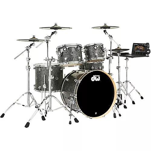 DW DWe Wireless Acoustic-Electronic Convertible 5-Piece Drum Set Bundle With 22