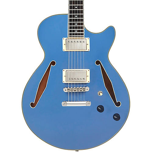 D'Angelico Excel SS Tour Semi-Hollow Electric Guitar With Supro Bolt Bucker Pickups and Stopbar Tailpiece Solid Black