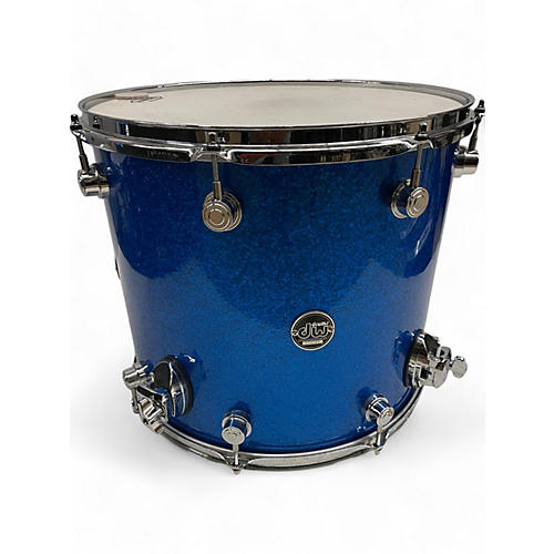 Used DW 3 Piece Performance Series Blue Sparkle Drum Kit Blue Sparkle