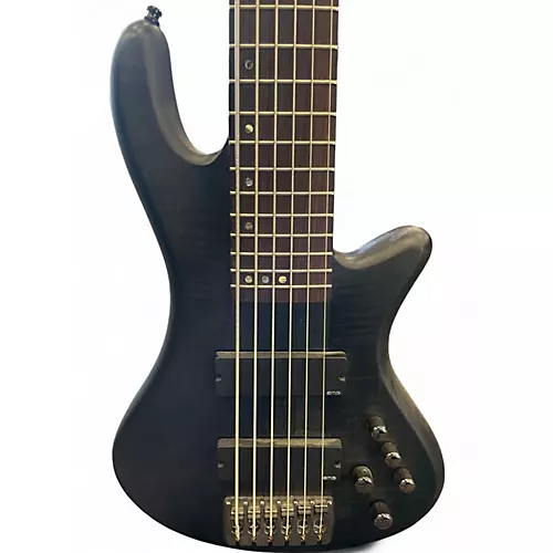 Used Schecter Guitar Research Stiletto Studio 6 String Black Electric Bass Guitar Black