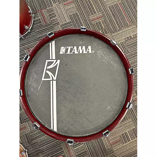 Used TAMA 3 piece Starclassic Satin Burgandy Drum Kit satin burgandy