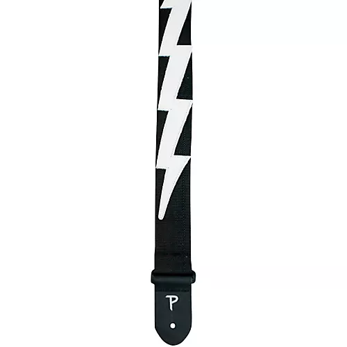 Perri's Lightning Bolt Nylon Guitar Strap Black 2 in.