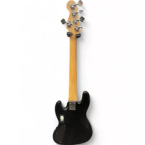 Used Squier Deluxe Jazz Bass Active V 5 String Black Electric Bass Guitar Black