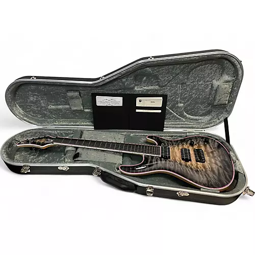 Used MAYONES REGIUS CORE 7 5A FLAME MAPLE TOP Solid Body Electric Guitar TRANS NATURAL FADE BLACK BURST OUT GLOSS