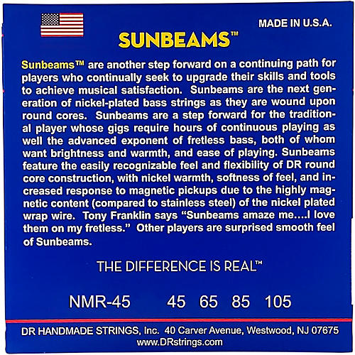 DR Strings Sunbeams NMR-45 Medium 4-String Bass Strings