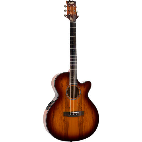 Mitchell MX430 Spalted Maple Acoustic-Electric Guitar Whiskey Burst