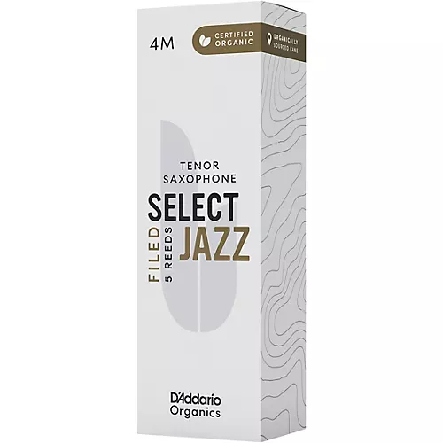 D'Addario Woodwinds Select Jazz, Tenor Saxophone Reeds - Filed,Box of 5 4H