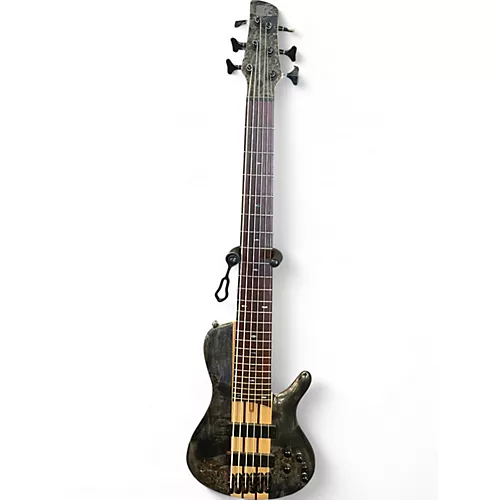 Used Ibanez SRSC806 Grey Burl Electric Bass Guitar Grey Burl